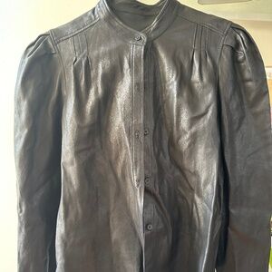 Leather Button Down Shirt